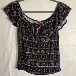 Guess Black Pattern Crop Top